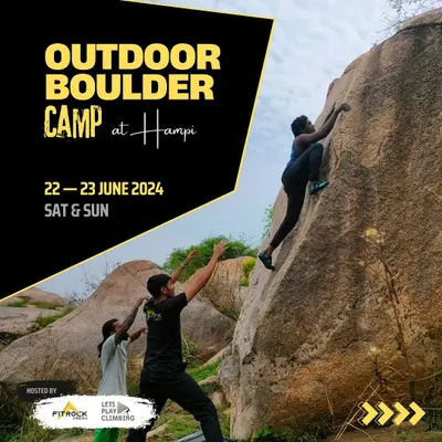 This is the official invite to our next Outdoor Boulder Camp in Hampi. We host these regularly, offering a complete package with stay and guided sessions for a limited group to ensure personalized attention.