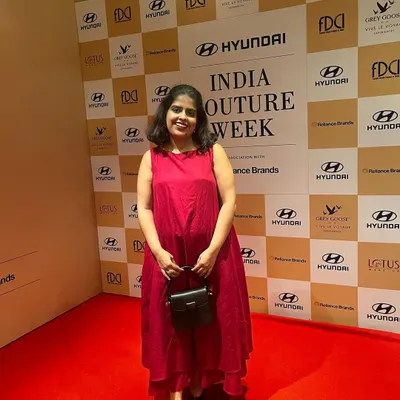 On the red carpet at India Couture Week. Attending these events is crucial for me to stay connected with the designers, models, and brands I work with.