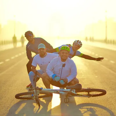 This is what our brotherhood looks like. A creative and fun shot against the morning sun on the streets of Delhi. This is more than cycling, it's art.