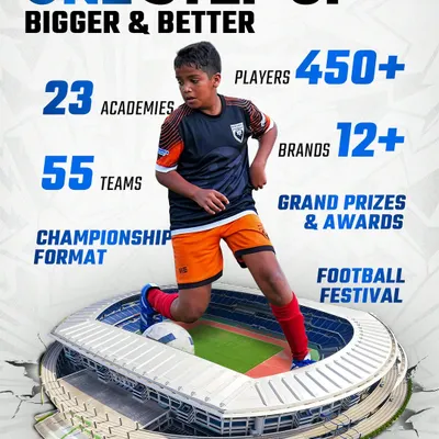 Showcasing the scale of my youth leagues. With over 450 players from 23 academies and 55 teams, I create large-scale football festivals that offer a championship format and grand prizes for young athletes.