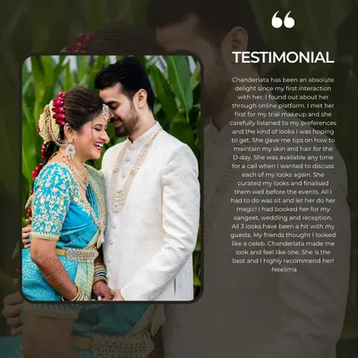 Reading such kind words from my brides means the world to me. Neelima's testimonial about her experience for her sangeet, wedding, and reception is a reminder of why I am so passionate about my work.
