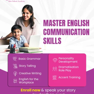I help upgrade your child's voice with my English communication skills program. I cover everything from basic grammar and creative writing to personality development and accent training.