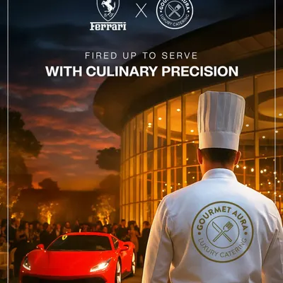 Our collaboration with Ferrari, where our culinary precision met high-performance engineering. We are the trusted catering partner for the world's most luxurious brands.