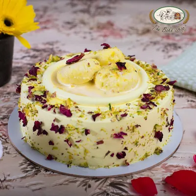 Our Rasmalai Cake is a creamy delight, featuring soft cake layers infused with the delicate flavors of saffron and cardamom, and topped with actual rasmalai pieces. It's a luxurious dessert for any special occasion.