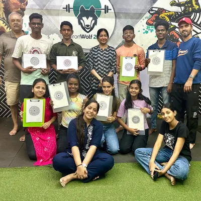 A wonderful group of creative souls from a recent workshop. It’s amazing to see everyone, including some of the parents who joined in, find their focus and enjoy the process of mindful art.