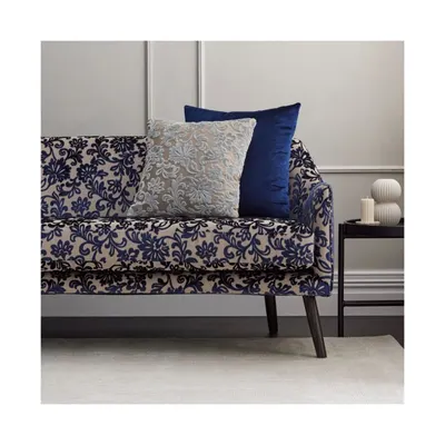 Inspired by the baroque era, this 'Vivaldi' floral patterned velvet oozes style and opulence. I use such intricate, soft fabrics to turn a simple sofa into a luxurious centerpiece for a formal living room.
