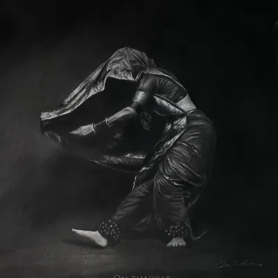 A charcoal drawing of a 'Lavani' dancer, a traditional Marathi folk dance. This 28 by 32 inch piece captures the fluid motion and cultural richness of the performance.