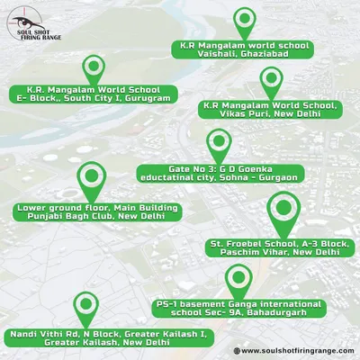 Find a Soul Shot Firing Range near you. This map shows our various locations across Delhi, Gurugram, Ghaziabad, and Bahadurgarh.