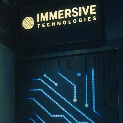 The journey into your future smart office begins at our front door. This custom-designed entrance to our experience studio, with its illuminated circuit board pattern, sets the stage for the innovation within.