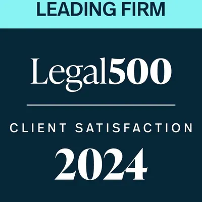 Our firm was recognized by Legal 500 with a Client Satisfaction accolade for 2024, placing us in the top 10% of firms in the jurisdiction. This award is based on objective client feedback on criteria like industry knowledge, efficiency, and overall value.