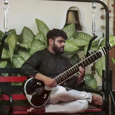 A quiet moment of practice. Finding a peaceful space for your riyaaz is key to making progress.