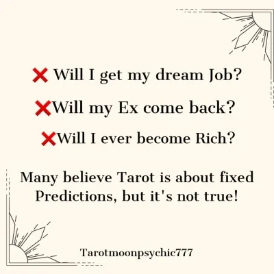 Many people ask questions like "Will my ex come back?" or "Will I get my dream job?" They believe tarot is about fixed predictions, but that's not the whole truth.
