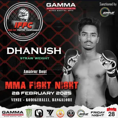 Announcing the next fight for my student, "The Devil" Dhanush. With an amateur record of 2-0 and a 100% finish rate, he is one of our most exciting prospects. This is a fight you don't want to miss.