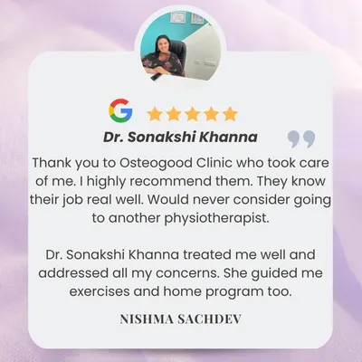 I am so grateful for feedback like this. Knowing that my patient felt well-cared for and was guided effectively through her exercises and home program is why I do what I do. It reinforces our commitment to providing the best possible care.