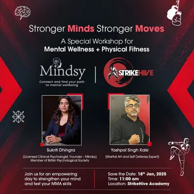 The official announcement for our collaborative workshop with Mindsy, combining mental wellness and physical fitness. This program is designed to strengthen the mind and body together for comprehensive well-being.