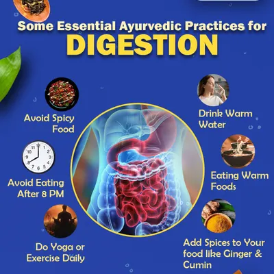 Essential Ayurvedic Practices for Better Digestion. If you struggle with bloating or sluggishness, your gut may need support. I recommend these simple practices: eat warm foods, avoid late-night eating, sip warm water, move your body daily, and add digestive spices like ginger and cumin to your meals.