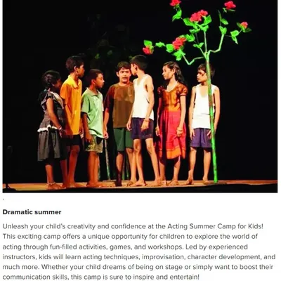 A powerful scene from our Acting Summer Camp performance. This image captures the focus and creativity we nurture, allowing children to explore different characters and stories on a professional stage.
