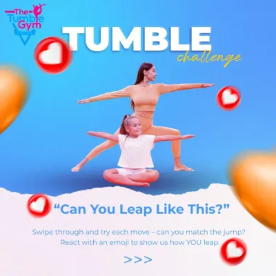 We believe in making fitness a fun, shared experience. Our Tumble Challenges encourage everyone in our community, from kids in our youth programs to adults in Tumble Fit, to test their skills, try new moves, and connect with fellow members.