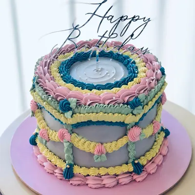 I call this "Vintage Maximalism." A colorful take on the classic Lambeth piping style, with layers of intricate buttercream details.
