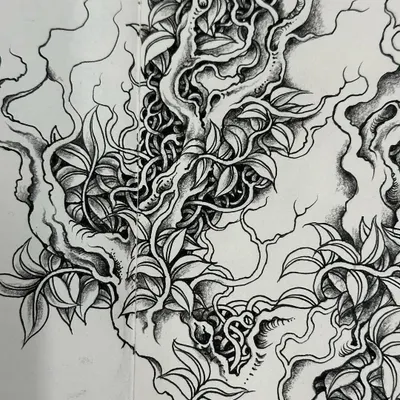 An alternate view of my tangled vine drawing.