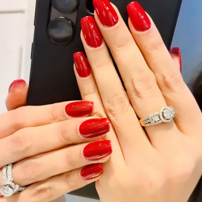 For the red lovers. A classic, vibrant red manicure is always a powerful choice. This timeless look is perfect for any occasion and never goes out of style.
