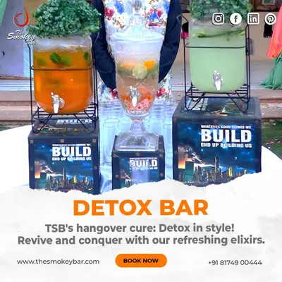 The perfect cure for the morning after the party. My Detox Bar offers a range of refreshing, non-alcoholic elixirs to help guests revive and rehydrate in style.