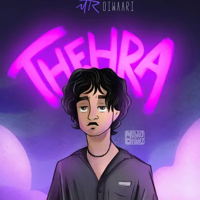 Cover art I created for the artist Chaar Diwaari's track "Thehra". I used a cool, neon-infused purple palette to match the song's atmospheric and moody vibe.