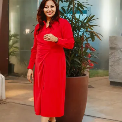 Slaying in red, a color that I feel radiates power, confidence, and passion. This is the energy I bring to my role as a corporate host and anchor.