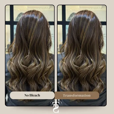 This image showcases a beautiful no-bleach transformation. You can see the rich, multi-dimensional tones I achieved, adding depth and shine without compromising the hair's health, perfect for a subtle yet noticeable upgrade.