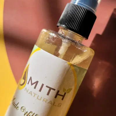 My Anti-Frizz Hair Serum, ready to go. This lightweight serum is perfect for taming flyaways and adding a smooth, glossy finish to your hair after washing and styling.