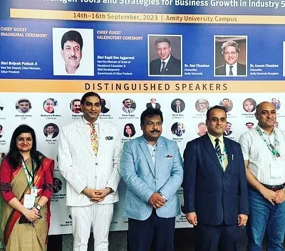 With fellow distinguished speakers at the International Conference on Entrepreneurship, Innovation & Leadership (ICEIL) at Amity University. It was an honor to share my insights on business growth.