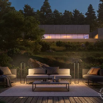 Our solar-powered floor lights create an inviting and luxurious outdoor lounge area. They are completely wireless, easy to move, and harness the power of the sun to provide beautiful ambient lighting for your evenings.