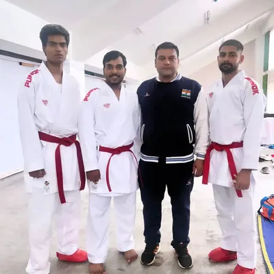 With Indian Karate team players at the South Asian Karate Championship 2024 in Bhutan. It is an honor to coach and guide our athletes at the international level.