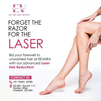Forget the razor, it's time for the laser. This graphic explains it simply: bid farewell to unwanted hair with my advanced Laser Hair Reduction treatment for effortlessly smooth skin.