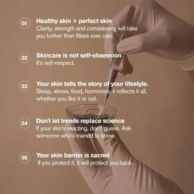 These are the core principles of my practice. I believe that focusing on clarity, strength, and consistency will take you much further than chasing an unrealistic idea of perfection. Skincare and hair care are acts of self-respect.