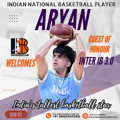 We were honored to welcome Aryan, India's tallest basketball star, as the Guest of Honour at our Inter IB 3.0 tournament. His presence was a huge motivation for all our young players.