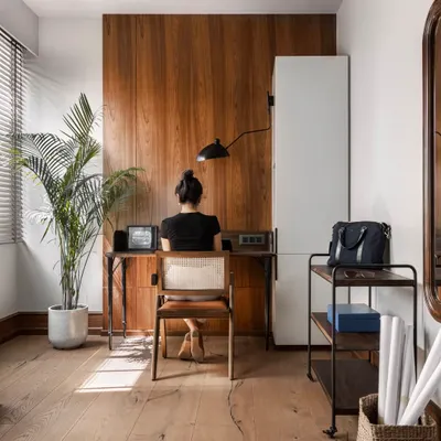 My Cabin, My Workspace, My Cocoon. This space is where comfort meets productivity, a personal sanctuary designed to feel like a private retreat yet fully functional for the modern workday.