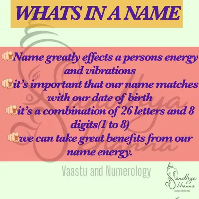 Your name is a combination of letters and numbers that creates a specific vibration. It's very important that this energy is friendly to your date of birth. A name correction can often unlock benefits you've been missing out on.