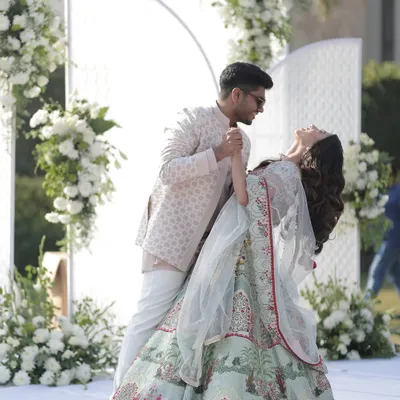 A beautiful dip during the couple's first dance at their engagement. We create the perfect romantic setting for these picture-perfect moments.