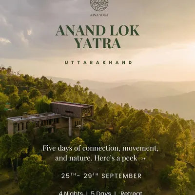 Our Anand Lok Yatra in Uttarakhand is a five-day immersion into connection, movement, and nature. This is your invitation to step into the quiet luxury of the mountains and journey inward.