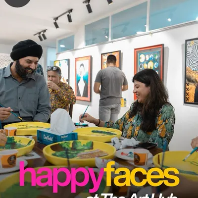 A candid shot from a corporate workshop where colleagues connect and collaborate in a relaxed setting. These shared creative experiences are fantastic for breaking down hierarchies and encouraging open communication.