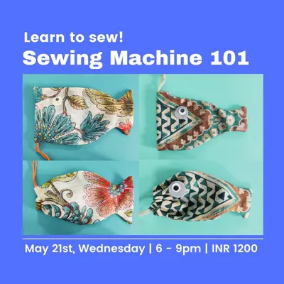 Our Sewing 101 workshop is perfect for beginners. Learn to use a sewing machine and make a cute drawstring pouch or stuffed toy.