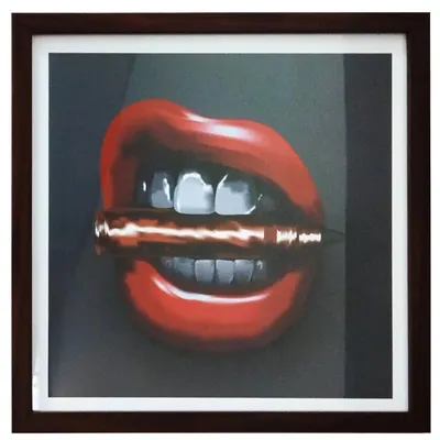 The framed version of my 'Biting the Bullet' digital painting. This piece, which represents facing hardship with courage, has been sold, but I can create similar conceptual art based on your ideas.