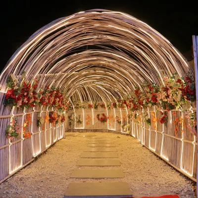 Step into another world through our lit-up bamboo tunnel. I wanted the entrance to feel like the start of an adventure, setting the vibe for the magical experience that awaits you inside Sasa Cafe.
