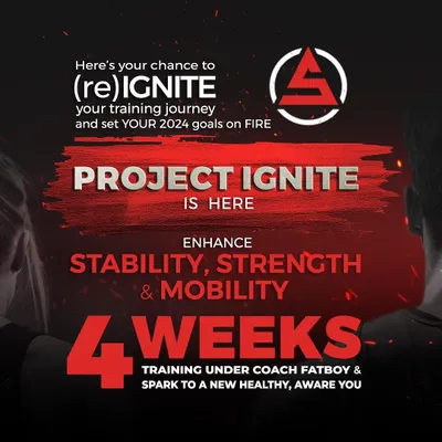 Project IGNITE is here to set your 2024 goals on fire. This 4-week program, led by Coach Fatboy, is designed to enhance your stability, strength, and mobility, sparking a new, healthy, and aware you.