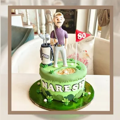 I love creating custom cakes that tell a story. This golf-themed cake was designed for an 80th birthday celebration, complete with a fondant figure and edible green.
