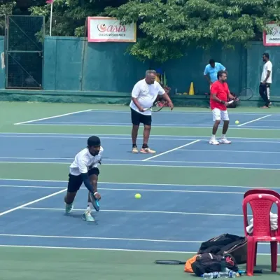 A proud moment for our academy. This is our coach and player, Raju Muthukrishnan, after winning the ITF World Masters Tour singles title in Solapur. His success is an inspiration to all our students.