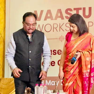 I was thrilled to attend a profound Vastu workshop led by Shri Naresh Singal ji. This image captures a moment of learning as he explains the nuances of energy tools, enriching my knowledge as a consultant.