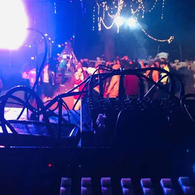 A view from the DJ console during one of our weekend parties. We bring in talented artists to keep the energy high as guests dance the night away under festive lights.