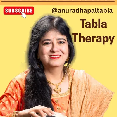 I am thrilled to offer my Master Tabla Course and Tabla Therapy sessions online. This promotional image captures the essence of the course, which is designed not just to teach tabla technique but also to use its rhythm for focus, healing, and emotional resilience.